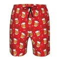 Adobk Christmas Hat beer Print Men's Swim Trunks Hawaiian Bathing Suit