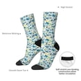 thumbnail image 4 of KLL Floral In Blue Print Cool Socks Men's Women's Crew Socks Funny Crazy Novelty Stockings, 4 of 6