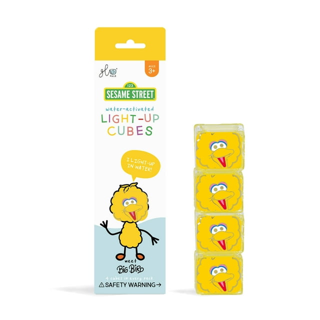 Glo Pals - Cubes Lumineux Réutilisables sous Licence pour Jeu Sensoriel 4 Pa - Big Bird