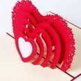 thumbnail image 3 of OUNONA 2Pcs Wedding Greeting Cards Red Paper Creative 3D Design Romantic Invitation Cards, 3 of 8