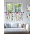 thumbnail image 4 of Sheer Curtains 54 Inch Length 2 Panels Set for Kitchen, Wild Flowers Semi Sheer Curtains for Windows, Farmhouse Country Floral Leaf Plant Voile Window Treatments Rod Pocket Curtain, 4 of 7