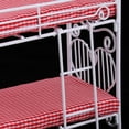 thumbnail image 6 of Dualoai Mini Metal Crafted Bunk Bed DIY Doll House Furniture Model w/ Plaid Mattress Red, 6 of 9