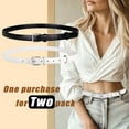 thumbnail image 7 of Timarkment 2pcs Women Leather Belts Skinny Solid Color Pin Buckle Black & White Belts for Womens, 7 of 7