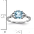 thumbnail image 4 of Sterling Silver Rhodium Plated Diamond And Sky Blue Topaz Ring (Size 9) Made In India qr4502bt-9, 4 of 5