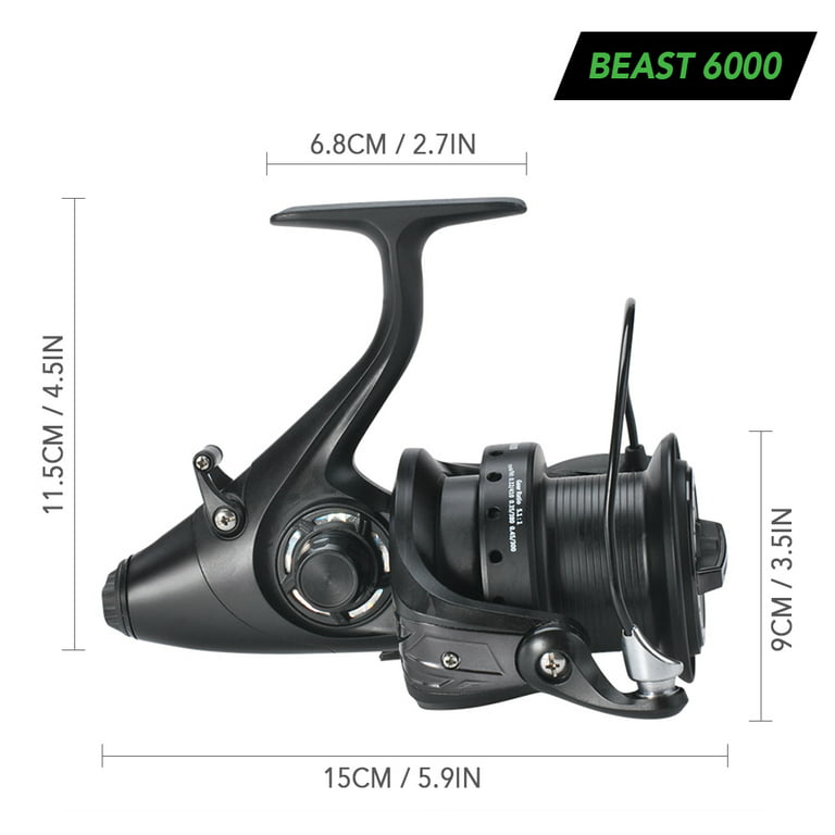 Lizard 12+1 BB Spinning Reel Fishing Reel with Front and Rear Double Drag  Carp Fishing Reel Left Right Interchangeable 