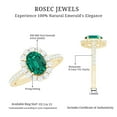 thumbnail image 4 of Rosec Jewels Lab Created Emerald Ring with Moissanite Halo for Women - 6X8 mm - 2.50 CT, 18K Yellow Gold, US 6.50, 4 of 7
