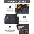 thumbnail image 4 of Women Winter Parka Coat, Windproof Women Winter Coat Fleece Lined Long Parka with Faux-Fur Hood (Grey, X-Large), 4 of 8
