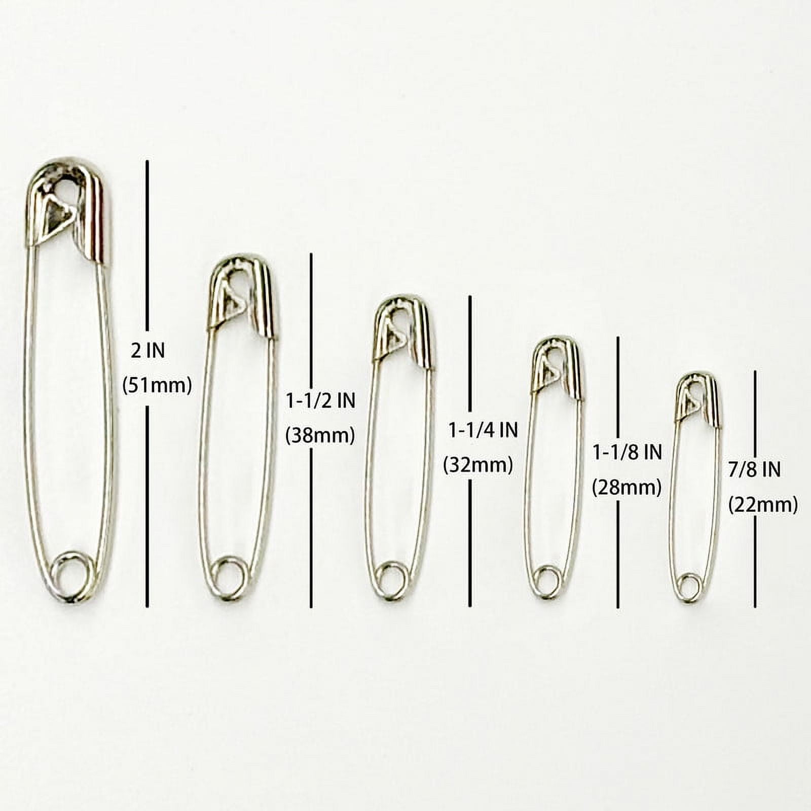 (8 pack) Hello Hobby Silver Safety Pins 50 Count with 5 Assorted Sizes, Nickel-Plated Steel