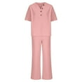 thumbnail image 4 of Autumn Plus Size Two Piece Sets for Women Solid Color Top And Pants Home Two-piece Set, 4 of 9