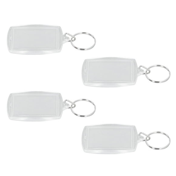 Keychain 30pcs Photo Insert Keychain Clear Blank Picture Frame Keyring with Split for Personalised Custom Passport Photo