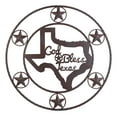 thumbnail image 3 of 20"D Vintage Rustic Western Star God Bless Texas Metal Circle Wall Hanging Decor, 3 of 7