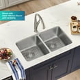 thumbnail image 3 of KRAUS Dex 33” Undermount 16 Gauge Stainless Steel Double Bowl Kitchen Sink, 3 of 8