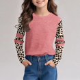 thumbnail image 6 of CLOISE Boys Long Sleeve Shirts Girls Toddler Crew Neck Tops Leopard Print Casual Fashion Fall Winter Clothes Pink 3-14T, 6 of 7