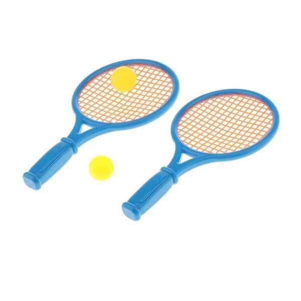 Par De 3 Raquetas De Tenis Con 2 Pelotas Para Actividades Deportivas En Interiores Y De Playa, Color Azul
