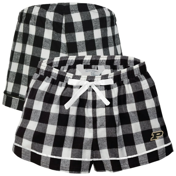 Women's Boxercraft Black Purdue Boilermakers Flannel Shorts