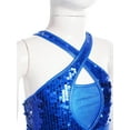 thumbnail image 5 of Yhong Girls Sparkle Sleeveless Leotard Tassels Latin Dance Dress Sequin Fringed Bodysuit Ballroom Costume Blue 8, 5 of 7