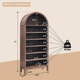 thumbnail image 4 of SinCiDo 71" Arched Shoe Storage Cabinet, Wooden Shoe Organizer Rack for 28 Pairs, 7 Tier, 3 Adjustable Shelves, 4 of 7