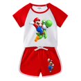 thumbnail image 3 of Ropa de verano para bebés, traje para niños y niñas, camiseta de dibujos animados de Super Mario, pantalones cortos, 2 unids/set, ropa informal para niños, conjuntos de la Patrulla Canina, 3 of 5