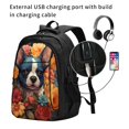 thumbnail image 2 of Yiaed Cute Colorful Flower French Bulldog Print Laptop Backpack,Business Travel Durable Laptops Backpack with USB Charging Port,Water Resistant College Computer Bag, 2 of 5