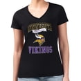 thumbnail image 4 of Women's G-III 4Her by Carl Banks Black Minnesota Vikings Super-Slim Fit Lightweight Team Logo Graphic V-Neck T-Shirt, 4 of 5