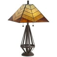 thumbnail image 2 of Pacific Coast Lighting 30 1/2" Tall Large Tiffany-Style End Table Lamp Pull Chain Brown Bronze Finish Metal Amber Art Glass Shade, 2 of 9