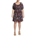 thumbnail image 4 of Terra & Sky Women's Plus Size Puff Sleeve Dress with Tie Back, 4 of 5