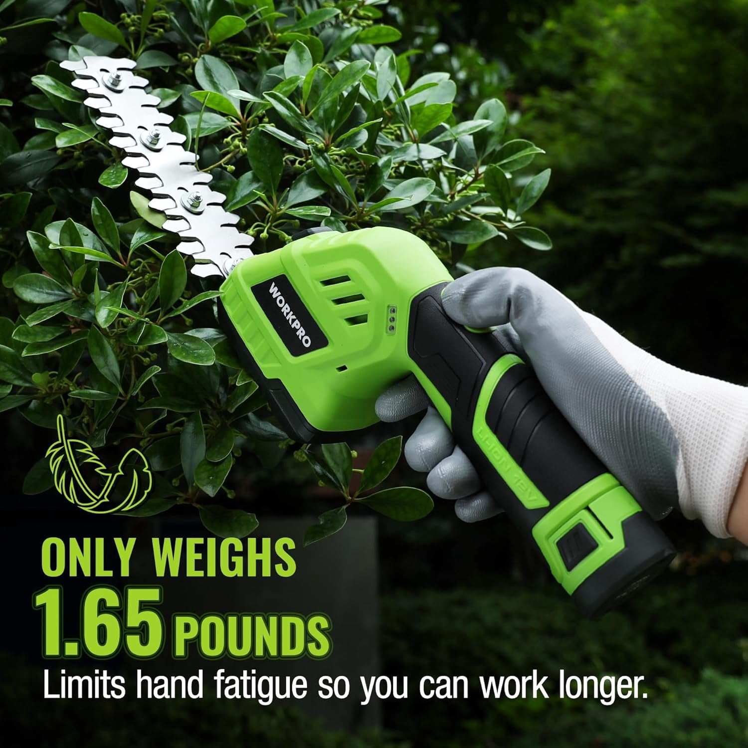 12V Cordless Grass Shear & Shrubbery Trimmer - 2 in 1 Handheld Hedge Trimmer, Electric Grass Cutter with 2.0Ah Rechargeable Lithium-Ion Battery & 1 Hour Fast Charger