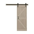 thumbnail image 2 of K Style 42in x 84in Solid Core Interior Sliding Barn Door Oatmeal Finished with 8ft Hardware Track-Easy Assembly Required, 2 of 5