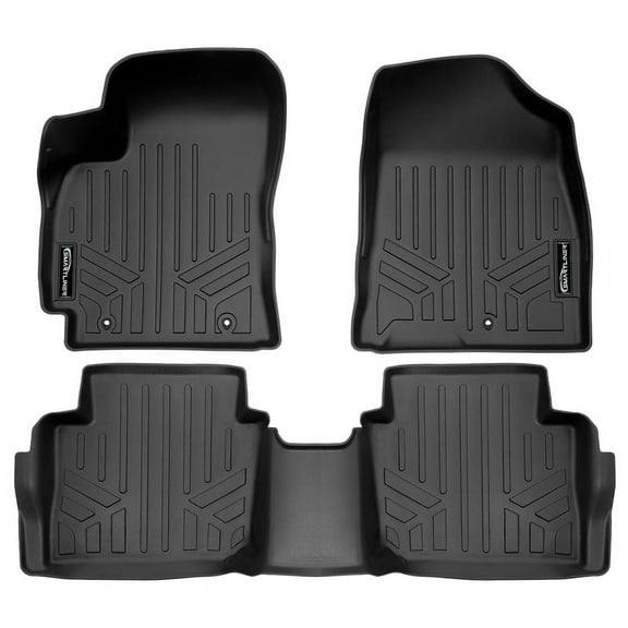 SMARTLINER All Weather Protection Custom Fit Black 2 Row Floor Mat Liner Set Compatible With 2024-2025 Hyundai Kona
