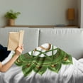 thumbnail image 3 of Colorful Soft Flannel Fleece Throw Blanket, Circular Oriental Style Earth Core Form Balance and Harmony in Cosmos Theme, Cozy Plush for Indoor and Outdoor Use, 50" x 60", Green Brown, by Ambesonne, 3 of 5