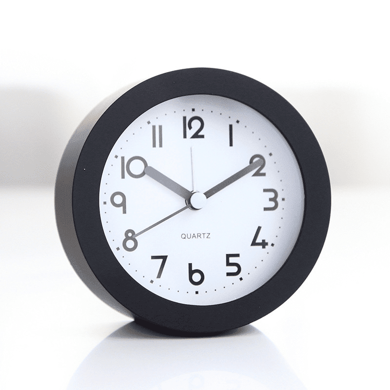 FANGQIULI Alarm Clock with Backlight, 4 Inches Cute Analog Round Digital Quartz Clock, Non Ticking, Battery FANGQIULI Alarm Clock with Backlight, 4 Inches Cute Analog Round Digital Quartz Clock, Non Ticking