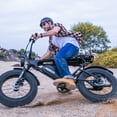 thumbnail image 5 of Electric Bike for Adults peak 1000W - 20" Fat Tire, 48V 13Ah Battery, 28MPH, 45-Mile Range, IP65 Waterproof, Front Suspension, LCD Display, Matte Black Retro, 5 of 7