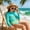 Mint Green, variant on Girls Long Sleeve Color Stripe Rash Guard Swimsuit Slim Fit Two Piece Bathing Suit Beach Swimwear for Ages 7-16 Years