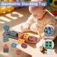 thumbnail image 4 of Rirool 6-in-1 Montessori Baby Toys for 1 Year Old, Wooden Stacking Blocks, Shape Sorter, Xylophone, Teething Toys for Babies 6-12 Months, Toddler Learning Gift, 4 of 6