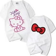 thumbnail image 5 of Hello Kitty, nueva Camiseta deportiva informal de manga corta con estampado de dibujos animados para primavera y verano para niños y niñas, camisetas grandes para niños, 5 of 5