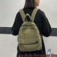 thumbnail image 2 of Retro Canvas Backpack Solid Students Versatile Rucksack Japanese College Small Shoulder Bag Simple School Bags for Teenage Girls Green, 2 of 6