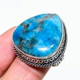 thumbnail image 2 of Neon Blue Apatite Handmade 925 Sterling Silver Jewelry Ring Size 7, 2 of 2