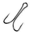 thumbnail image 2 of 50 PCS Fishing Hook Long Shank Double Hook Fishing Double Hook Kit Frog Fishing Hook Double Hook for Saltwater Freshwater, 2 of 5