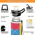 thumbnail image 4 of Artistic Geometric Patterns 1000ml Tritan Sport Bottle Straw LeakProof Food-Grade Portable Wide Handle, 4 of 7