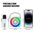thumbnail image 5 of BONAOK Mini Karaoke Machine for Kids, Portable Bluetooth Karaoke Speaker with 2 Wilreless Microphones and Led Lights for Home Party, Birthday Gifts for Boys/Girls(Blue), 5 of 7
