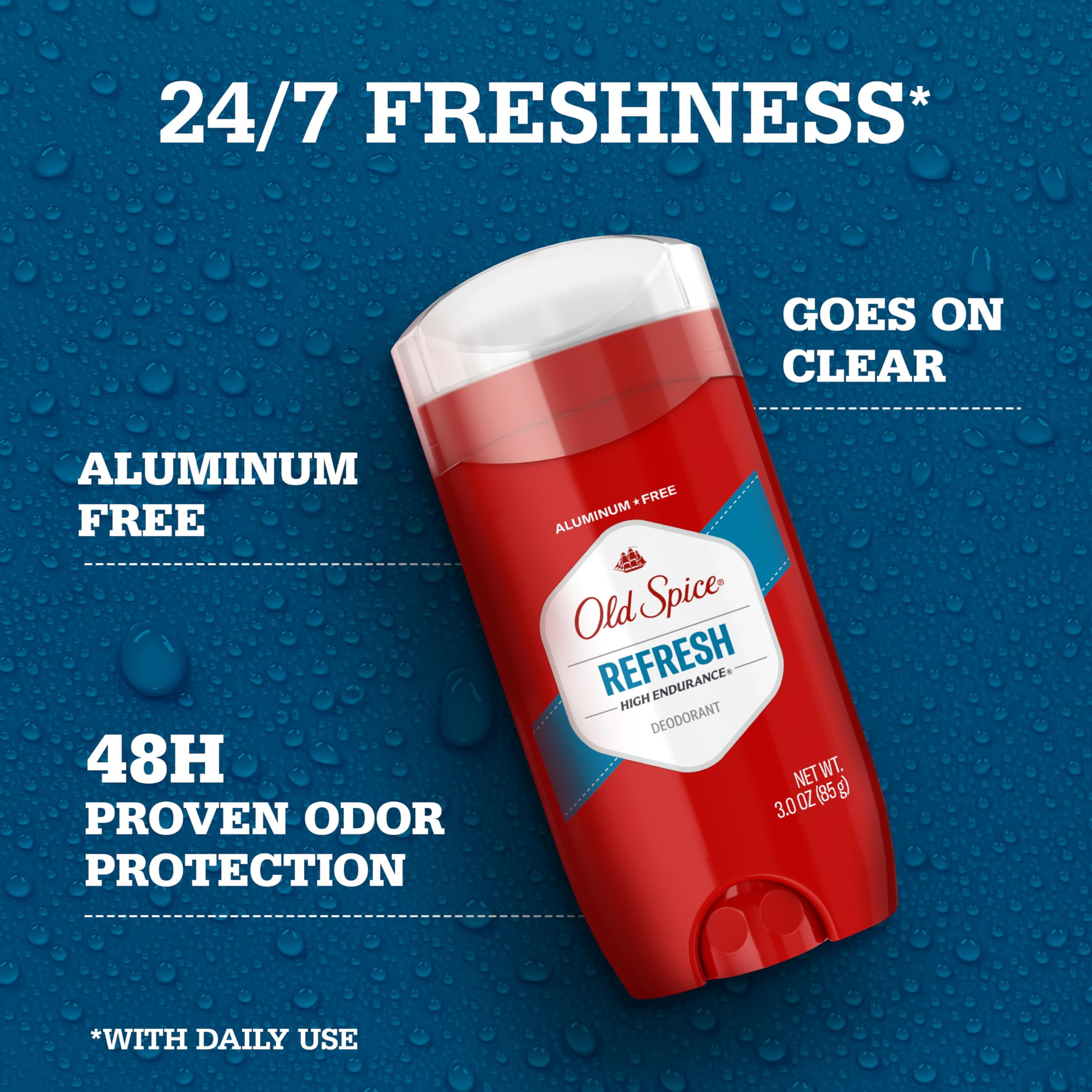 Old Spice Aluminum Free Deodorant for Men High Endurance Refresh 3