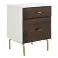 thumbnail image 4 of SAFAVIEH Genevieve Mid-Century Retro 2 Drawer Nightstand, White/Gold, 4 of 7