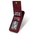 thumbnail image 5 of Dteck Leather Wallet Case for iPhone 13 Pro with RFID Blocking Card Slots Magnetic Button Kickstand Function Business Style Men Women Case For iPhone 13 Pro,Winered, 5 of 7