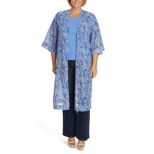 Jessica Simpson Women's Plus Floral Kimono
