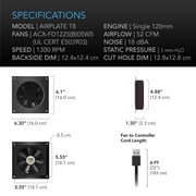 AC Infinity AIRPLATE T8, Quiet Cooling Dual-Fan System 6 with Thermostat Control, for Home Theater AV Cabinets