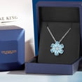 thumbnail image 5 of Gem Stone King 925 Silver and 10K Yellow Gold Pear Shape Flower Pendant with Chain Topaz Moissanite (3.07 Cttw), 5 of 6