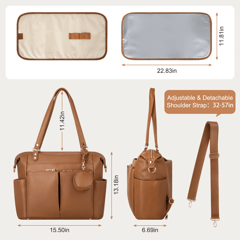 GPED Diaper Bag Tote, 4 in 1 Leather Diaper Bag Backpack  display picture 1