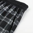 thumbnail image 4 of larppty Women's Plaid Wide-Leg Baggy Pants - Elastic Waist, with Pockets | Pajama & Loungewear（Black，XXL）, 4 of 9