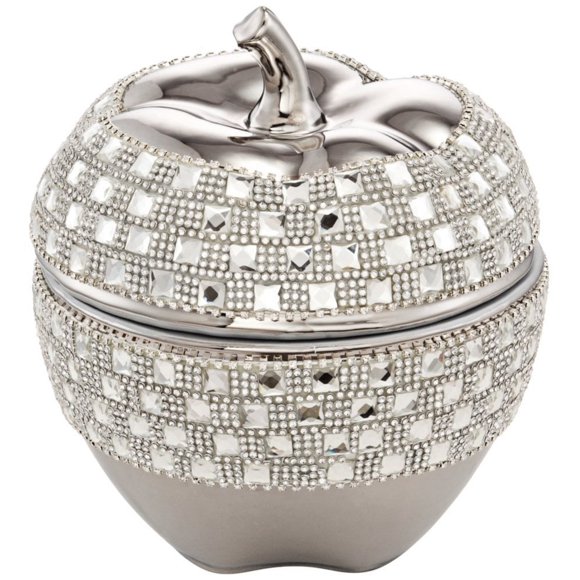 Dahlia Studios Victoire Argent et Cristal Pomme en Céramique de 8 1/2 Po de Hauteur