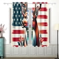 thumbnail image 2 of Deer on American Flag Curtains Black Out 63 Inch Length Curtains for Sliding Glass Doors Bedroom Living Room 2 Panels Set, 2 of 5